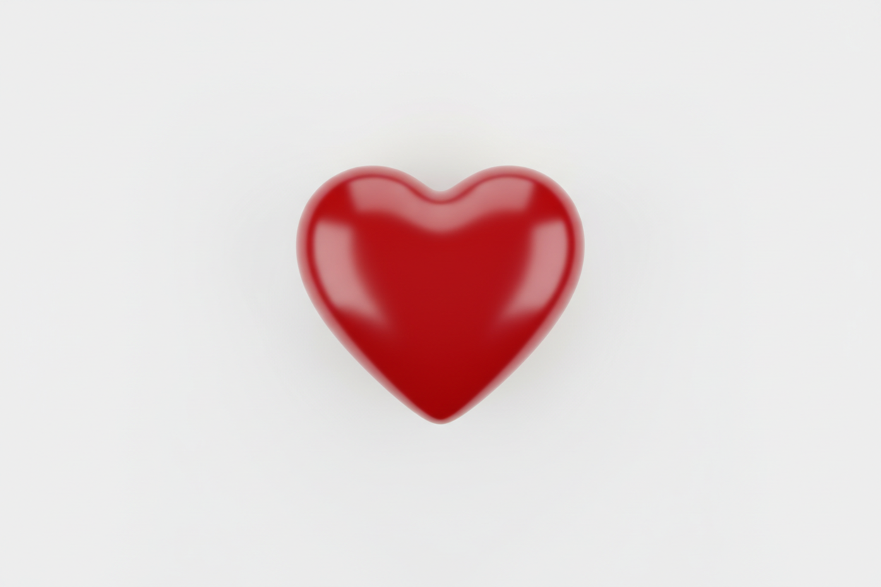 Eine Herzfrom in rot. 